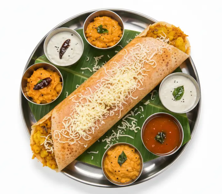 Fusion cheese masala dosa at Balaji Dosa Live Mill Woods Edmonton